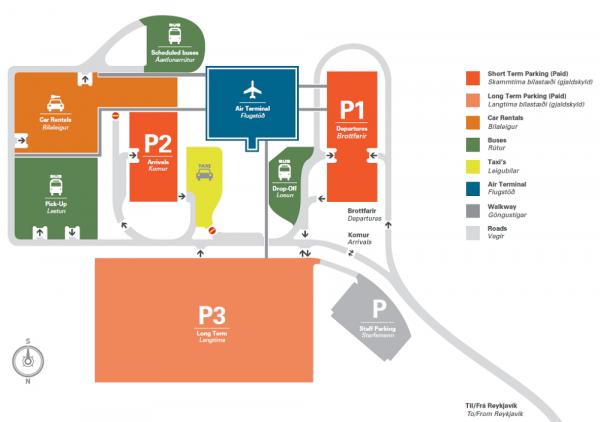 Schéma de l'aéroport international de Keflavik