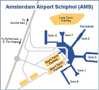 Schéma de l'aéroport de Schiphol (Amsterdam Airport Schiphol)